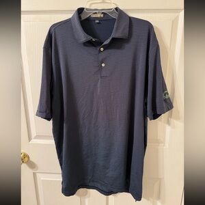 Peter Millar Navy Micro-Striped Polo